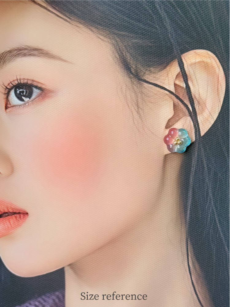 Bubble Rosette Earrings [Orchid]