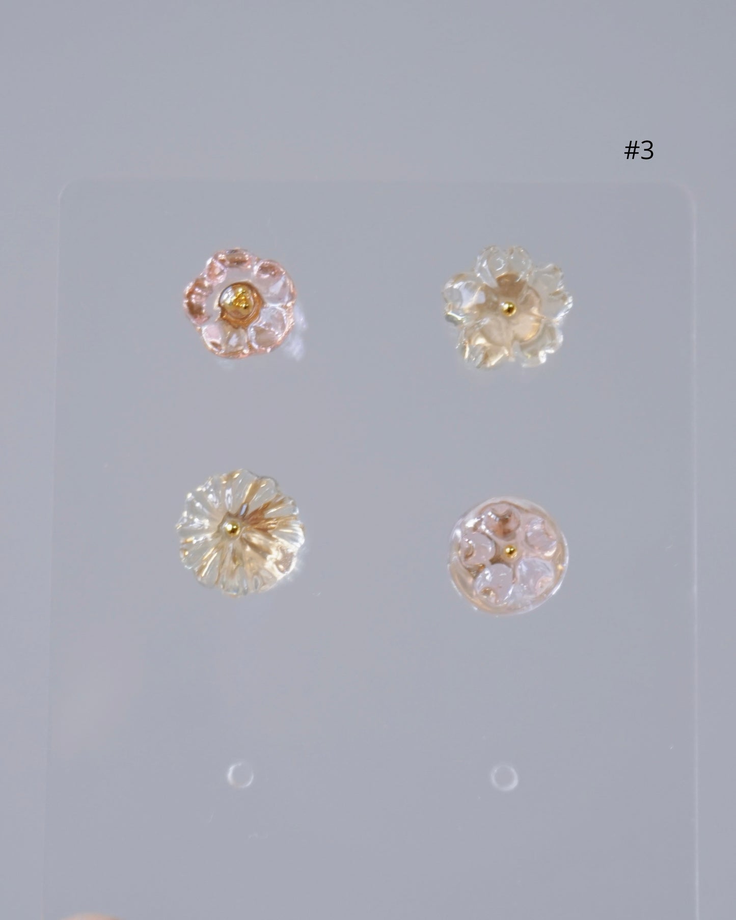 Floral Tea Cake Earring Set - Mini [Osmanthus/Peach]