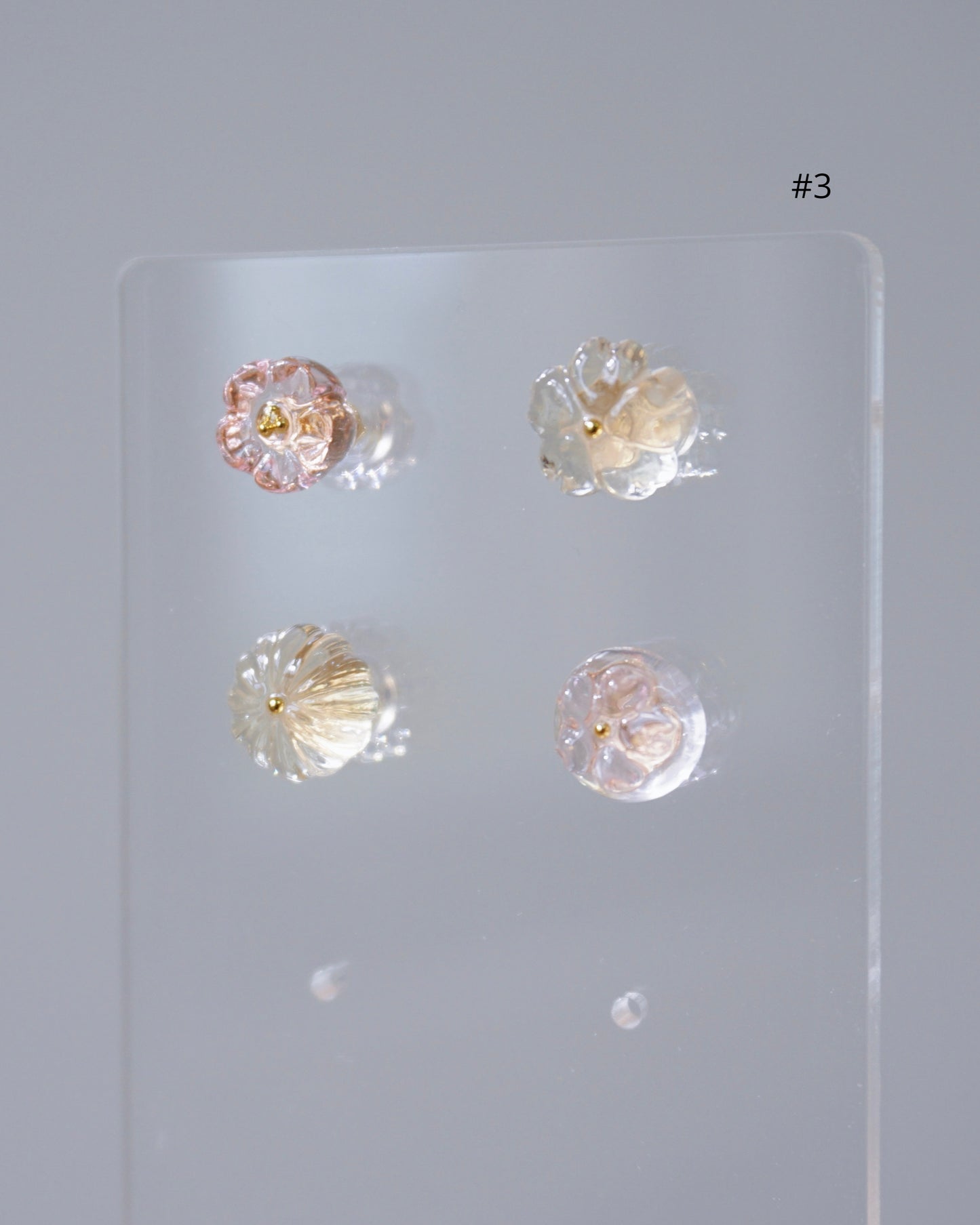 Floral Tea Cake Earring Set - Mini [Osmanthus/Peach]