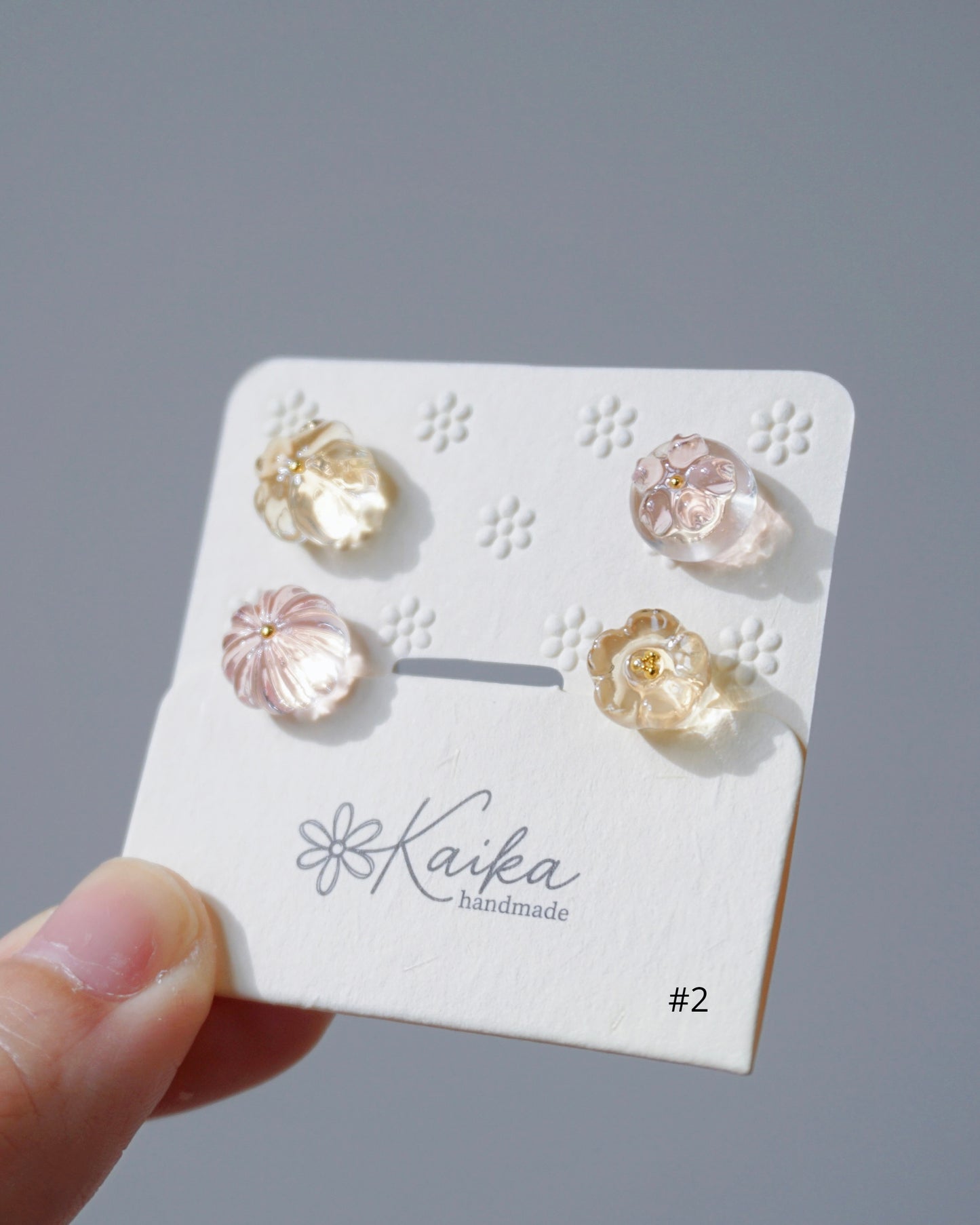 Floral Tea Cake Earring Set - Mini [Osmanthus/Peach]