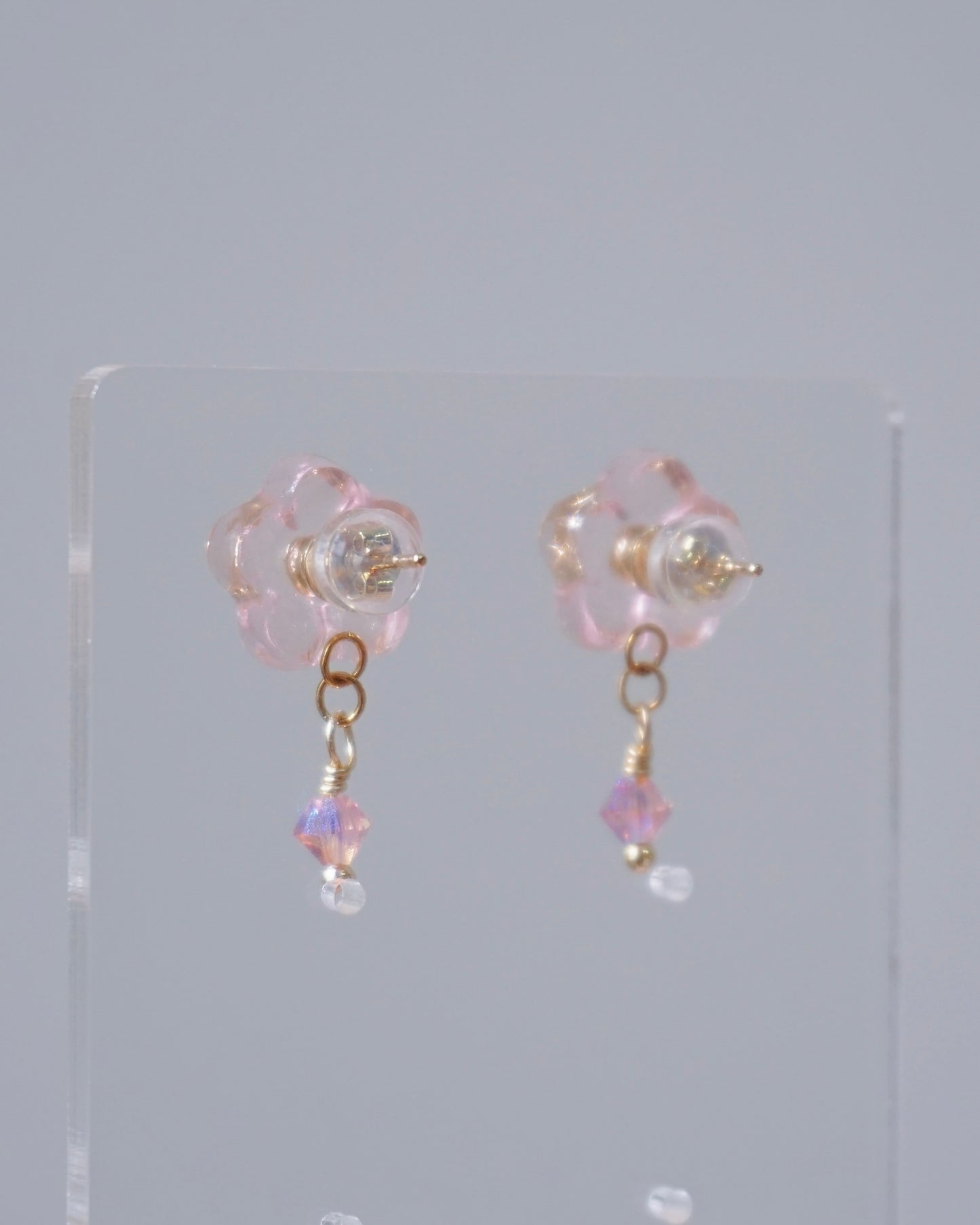 Crystal Bloom Earrings - Original [Peach/Baby Pink Crystal]