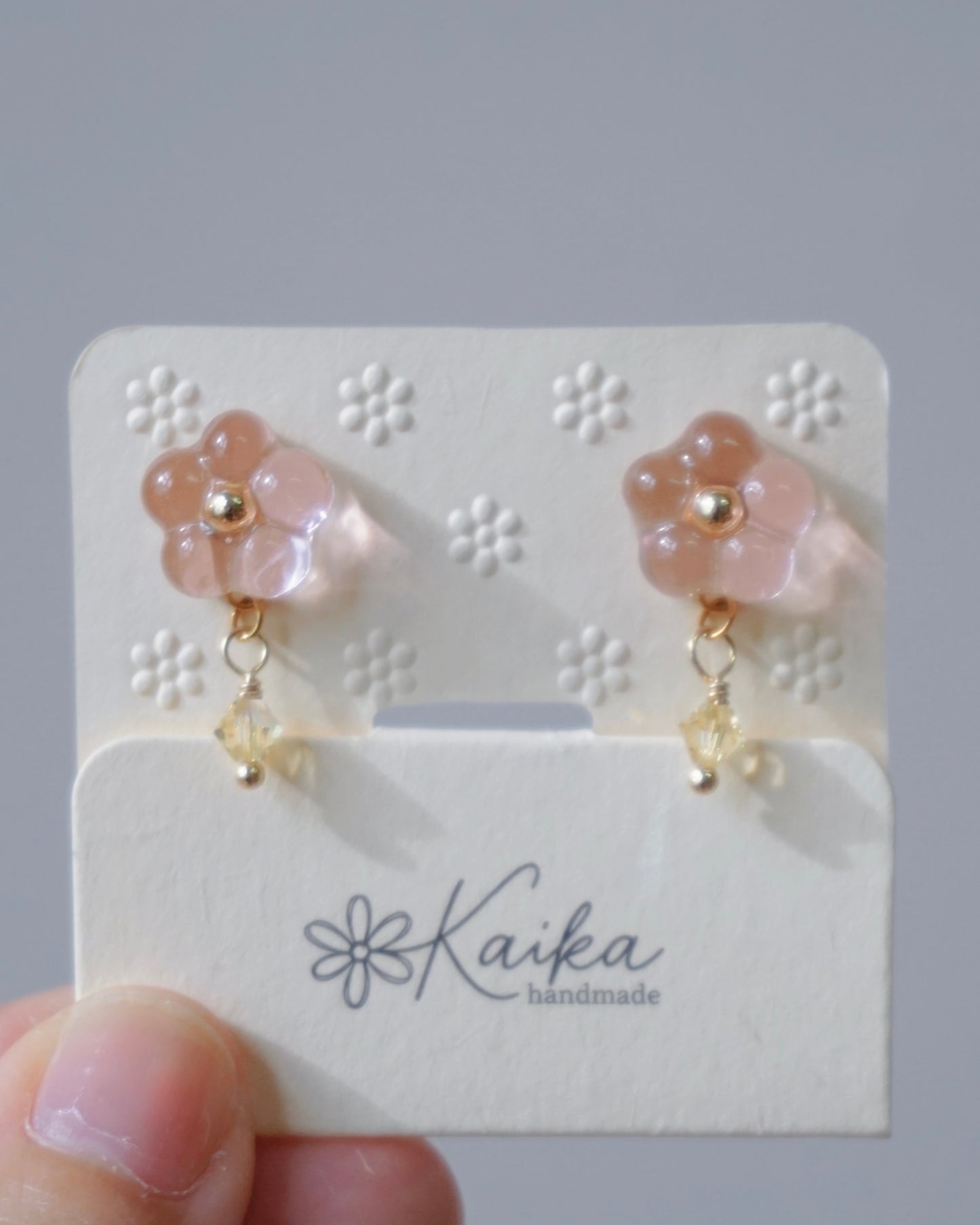 Crystal Bloom Earrings - Original [Peach/Lemon Crystal]