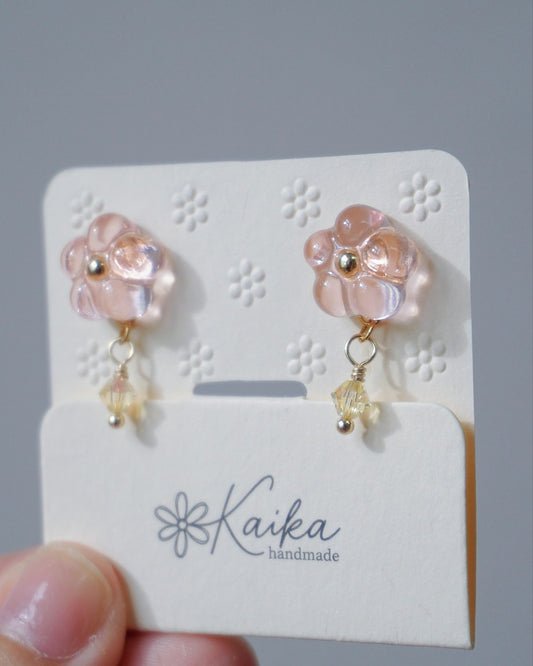 Crystal Bloom Earrings - Original [Peach/Lemon Crystal]