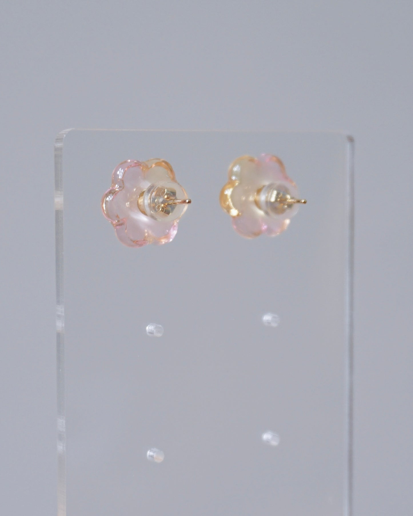 Bubble Rosette Earrings [Milky Osmanthus Peach]