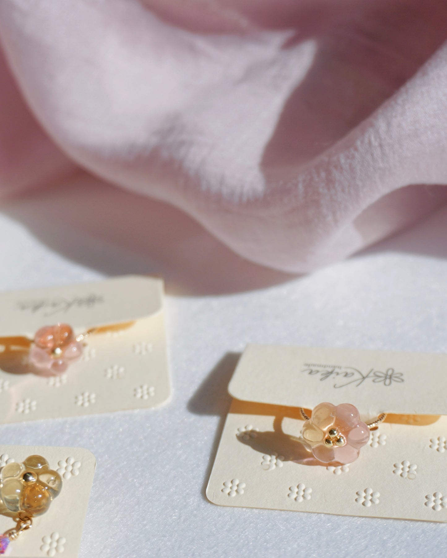 Bubble Rosette Ring [Milky Osmanthus Peach]