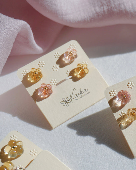 Bloom Earrings Set - Mini [Osmanthus/Peach]