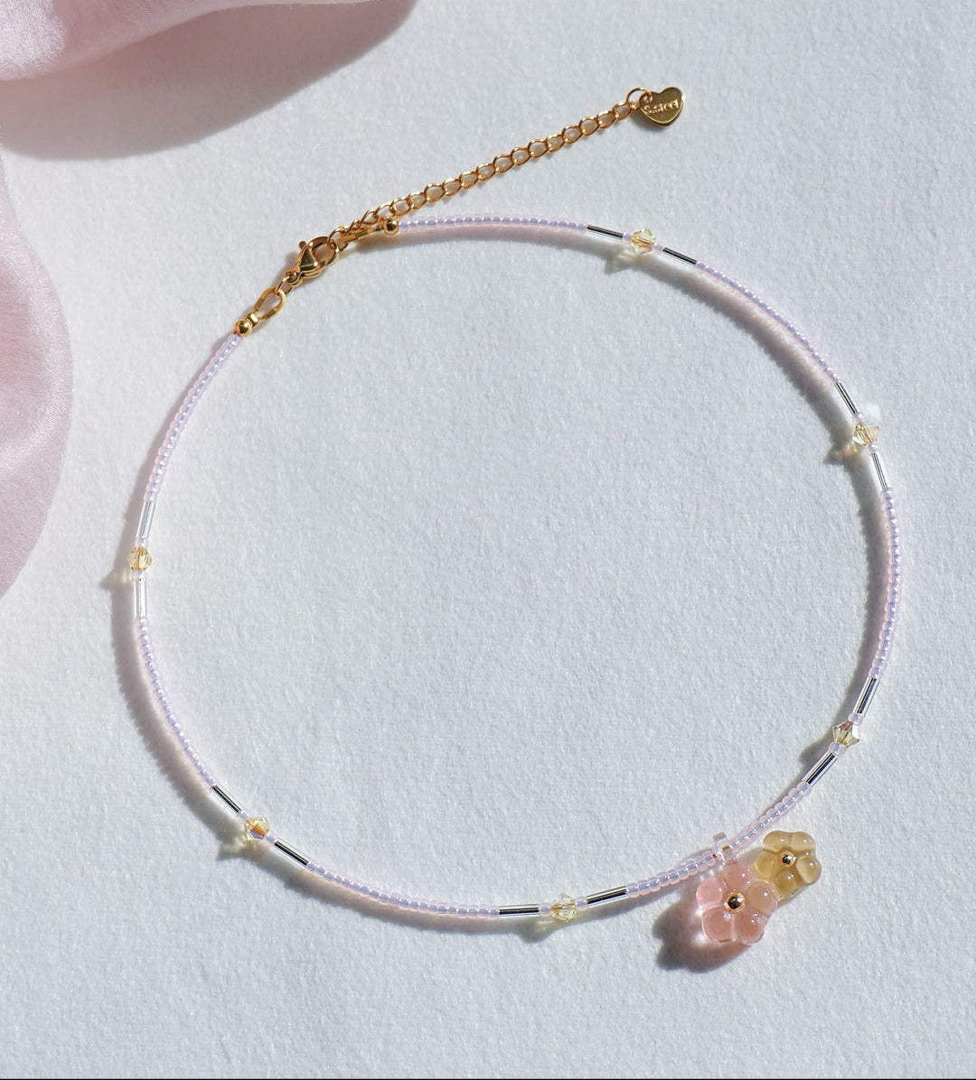 Bloom Duet Necklace [Osmanthus/Peach]