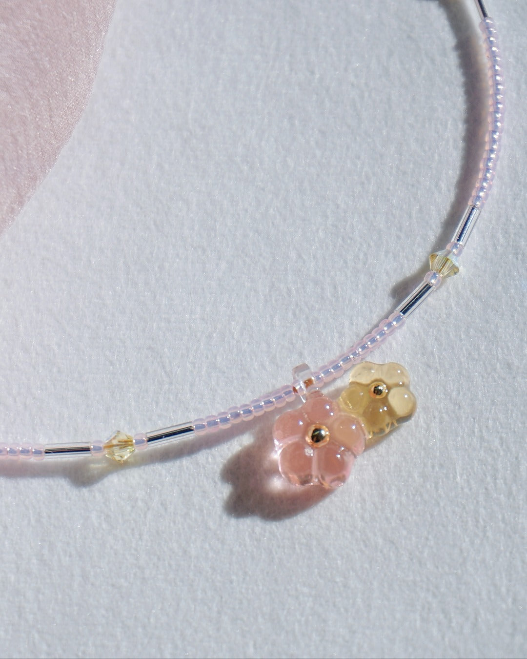 Bloom Duet Necklace [Osmanthus/Peach]