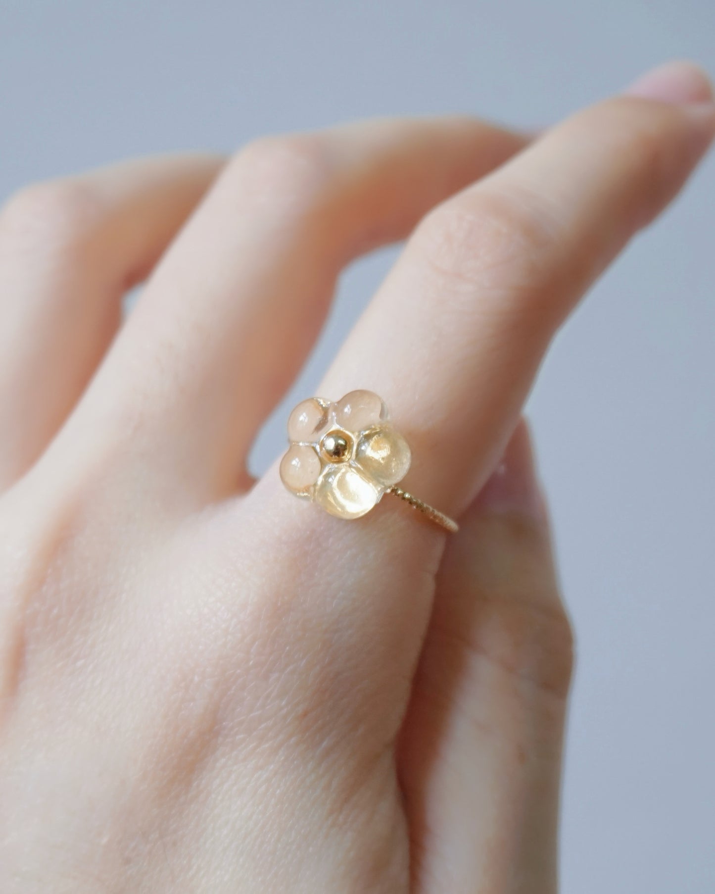 Bloom Earrings & Ring Set - Triple Bloom [Glazed Osmanthus]