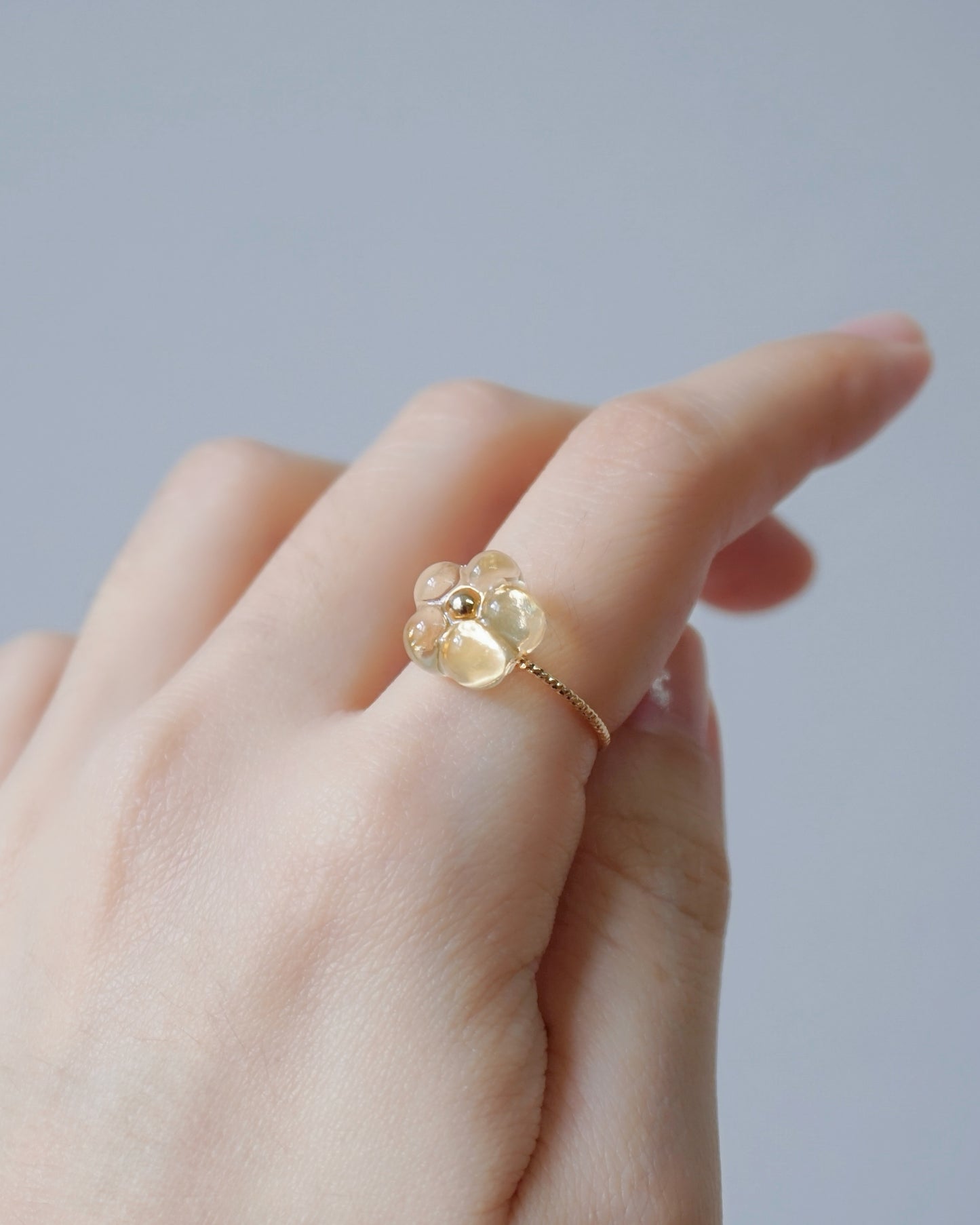 Bloom Earrings & Ring Set - Triple Bloom [Glazed Osmanthus]