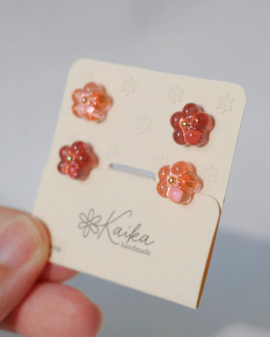 Bloom Earrings Set - Mini [Raspberry Swirl]