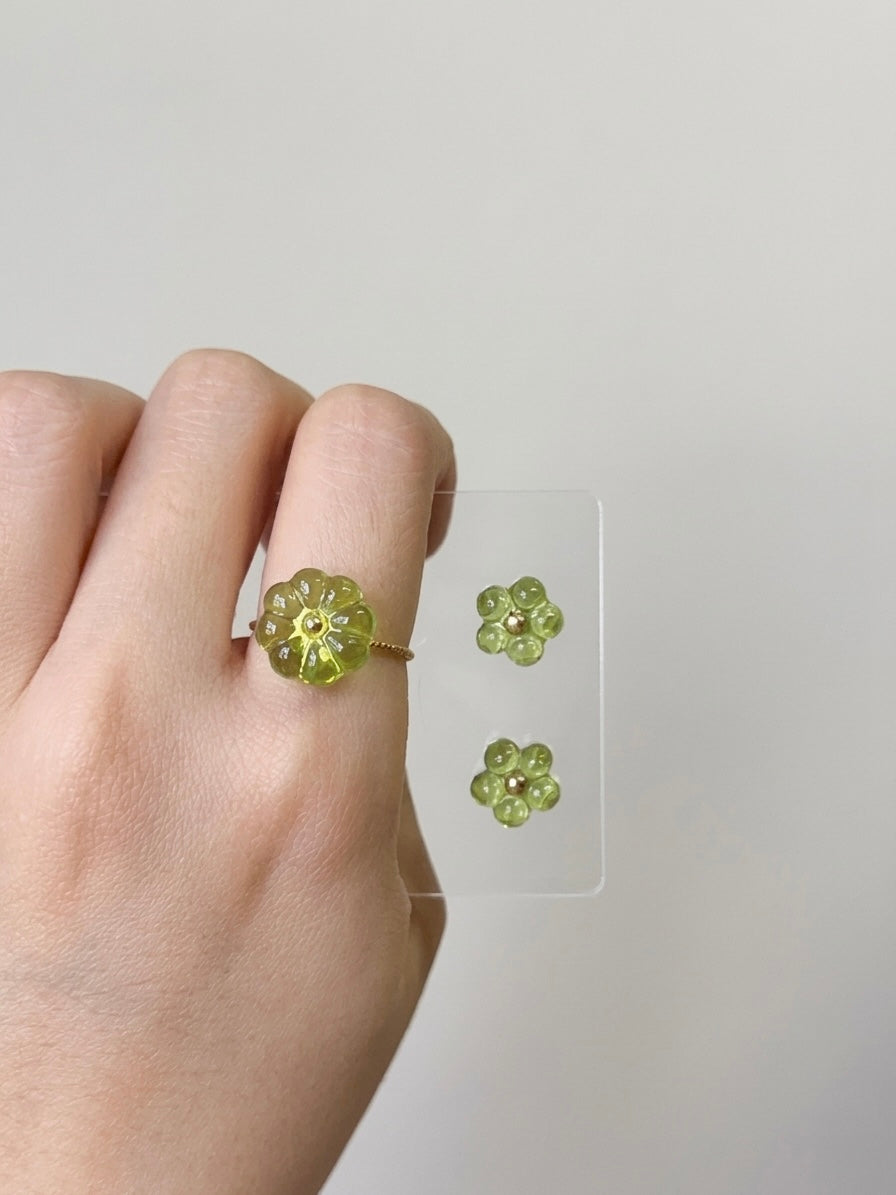 [Lime Soda] Bloom Earrings & Ring Set