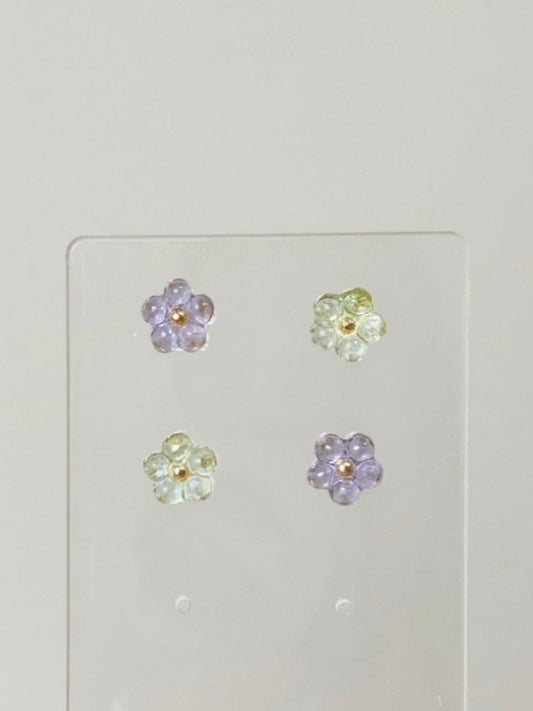 [Lilac/Mint] Mini Bloom Earrings Set