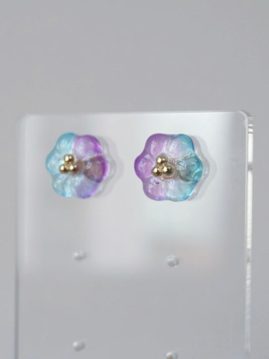 Bubble Rosette Earrings [Ice Lavender]