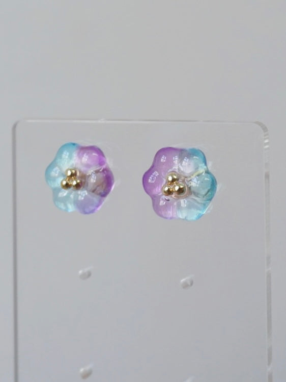 Bubble Rosette Earrings [Ice Lavender]
