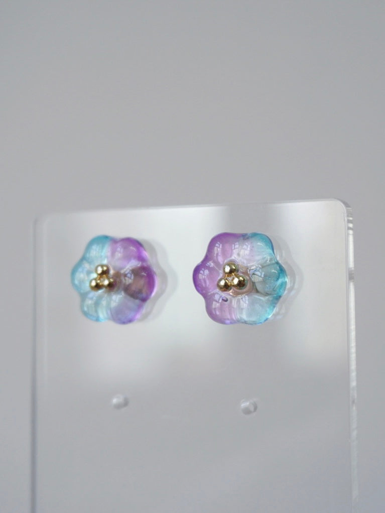 Bubble Rosette Earrings [Ice Lavender]
