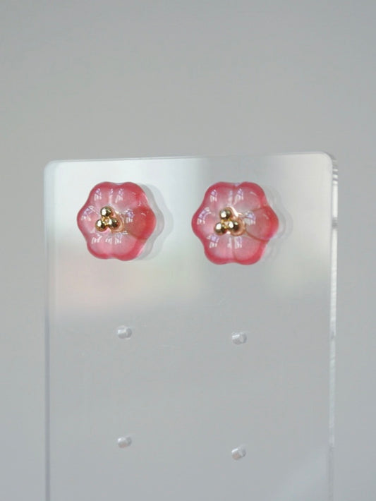 Bubble Rosette Earrings [Summer Flush]