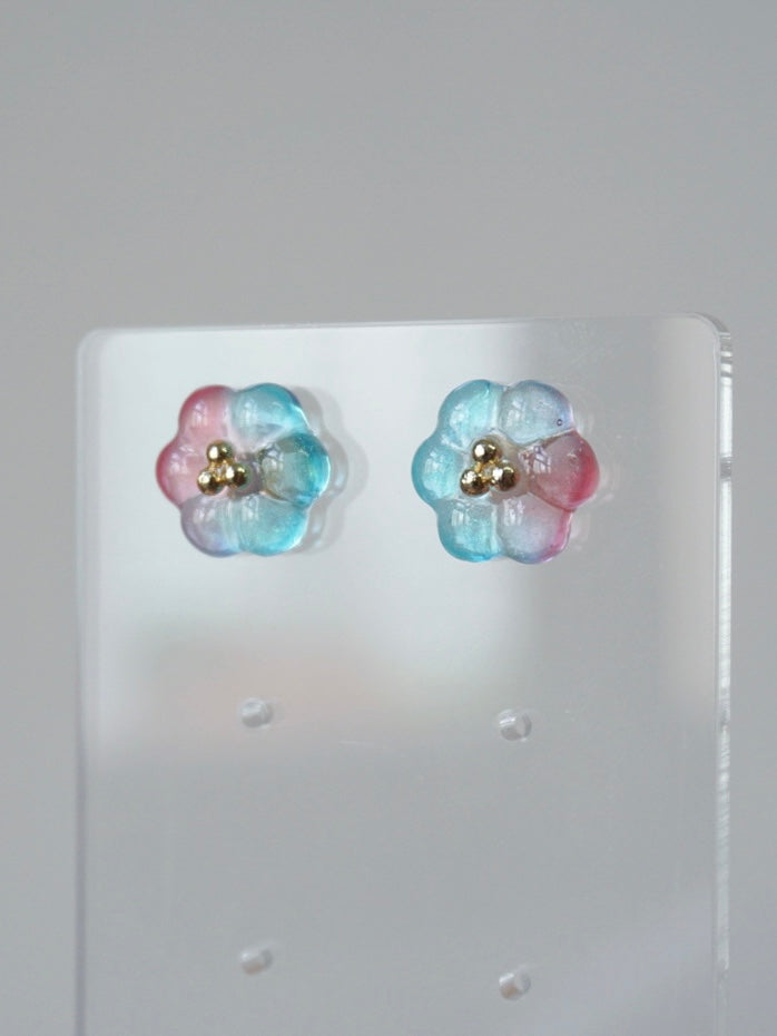 Bubble Rosette Earrings [Pink Lake]