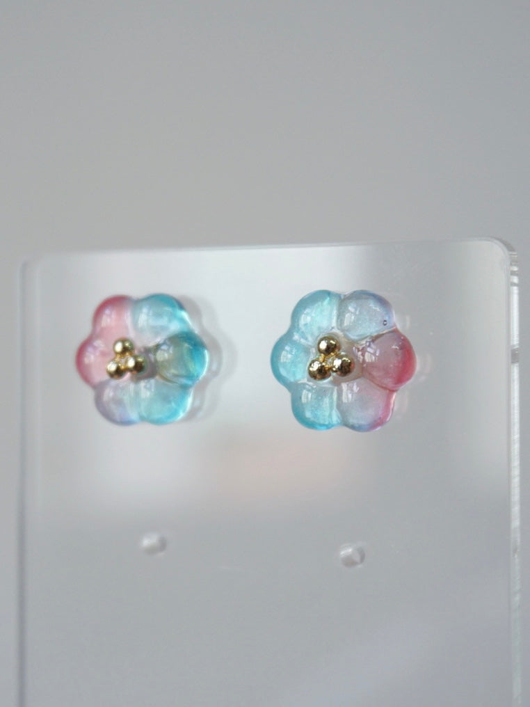 Bubble Rosette Earrings [Pink Lake]