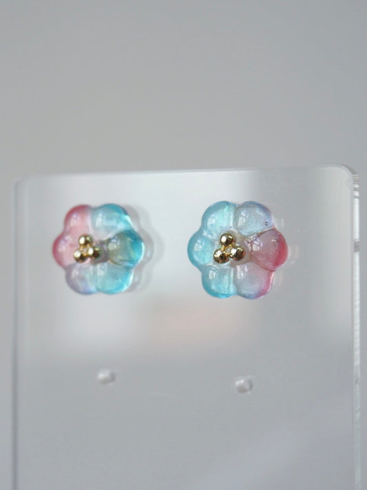 Bubble Rosette Earrings [Pink Lake]