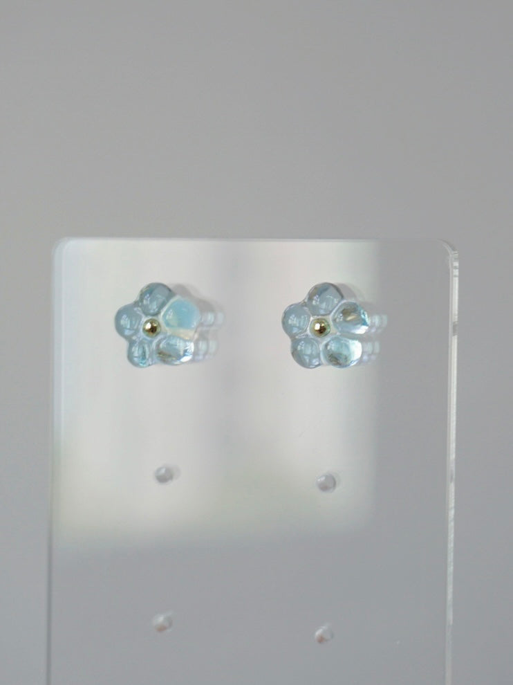Triple Bloom Earrings & Ring Set [Glazed Celeste]