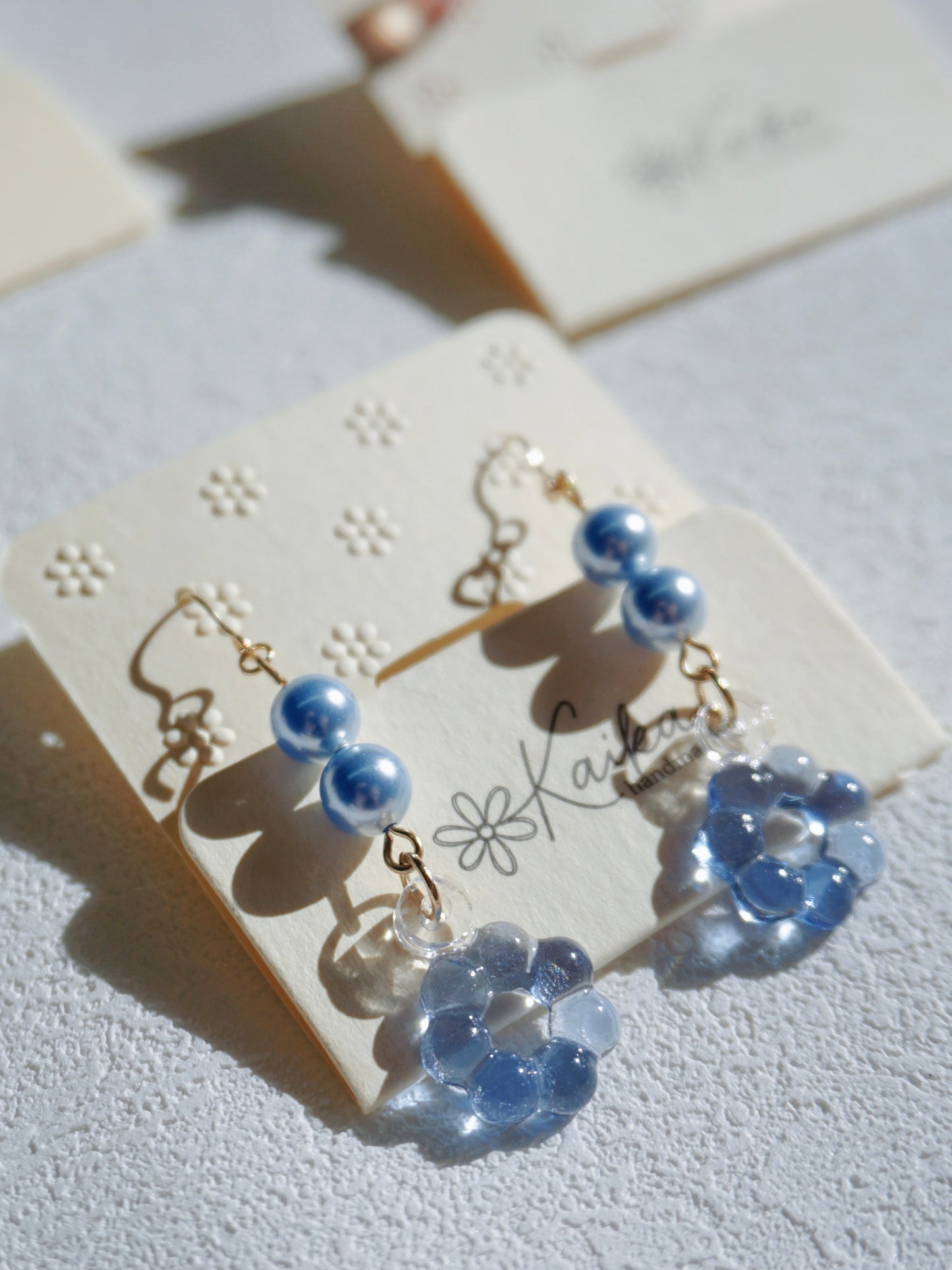 Floral Halo Drop Earrings [Blue Lake]