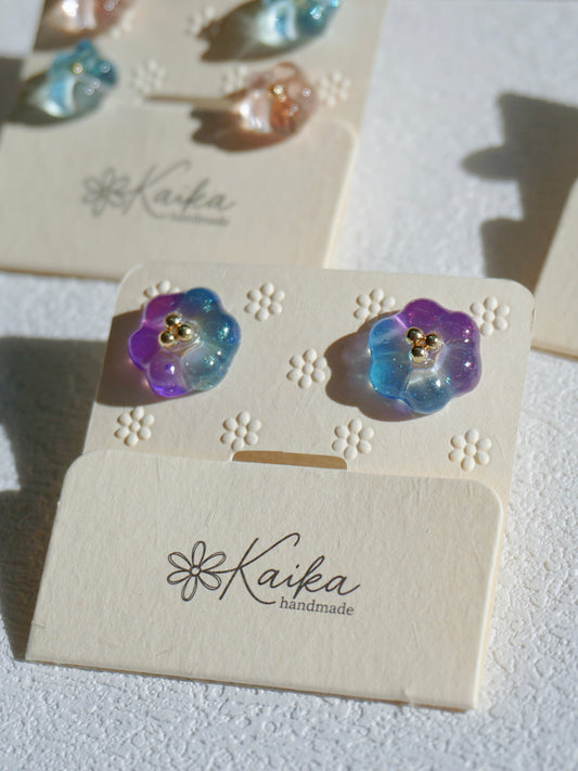 Bubble Rosette Earrings [Ice Lavender]