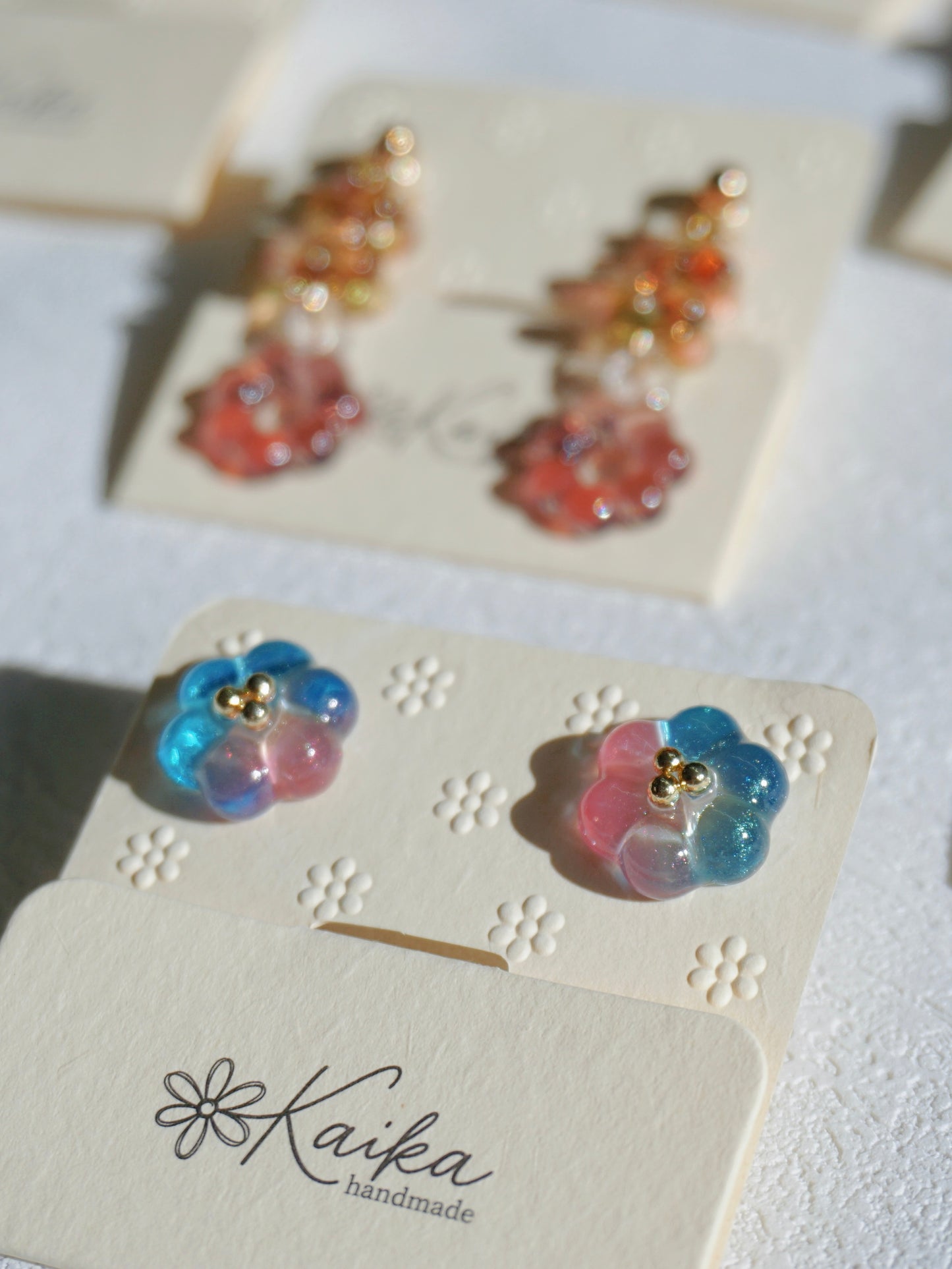 Bubble Rosette Earrings [Pink Lake]